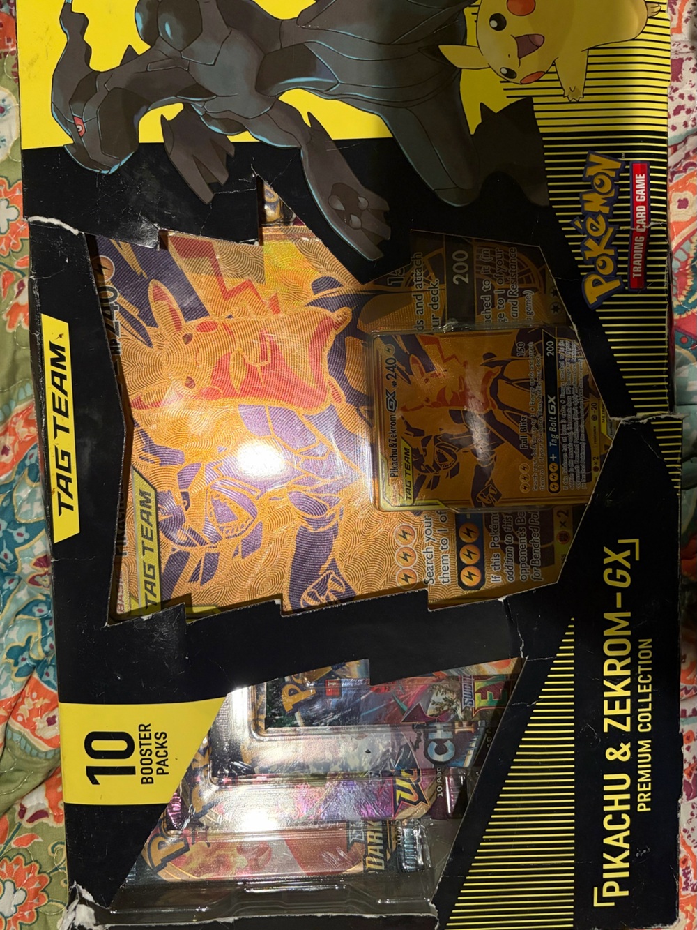 Pokemon Pikachu & Zekrom Collector Box - Yellow & Black Premium Collection